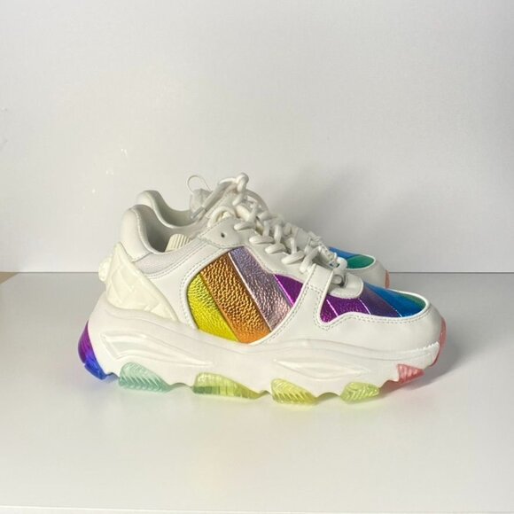NWOT Kurt Geiger London Lettie Rainbow Platform Sneakers, size 36.5 - Picture 11 of 11